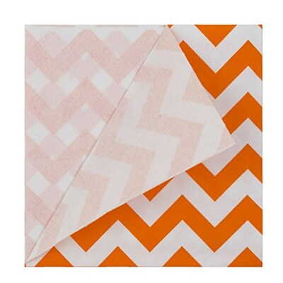 JAM PAPER Small Chevron Beverage Napkins, 5 x 5, Orange Chevron, 16/Pack