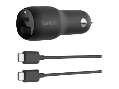 Belkin BoostCharge USB Car Charger for Portable, Black (CCB004btBK)
