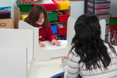Classroom Products 13" Tall Privacy Shield w/ Window, White, 20/Box (WS1320 WH)