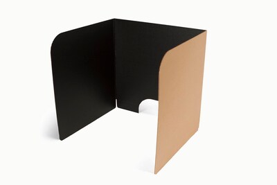 Classroom Products Voting Booth 20 Inch Tall Corrugated Cardboard Portable - Black - (Pack of 10)