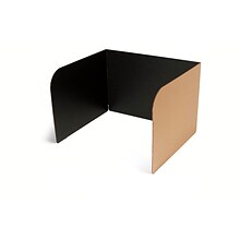 Classroom Products Foldable Cardboard Freestanding Privacy Shield, 13H x 20W, Black/Kraft, 30/Box