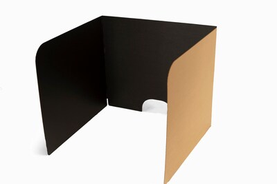 Classroom Products 24 Tall Computer Privacy Shield, Black/Kraft, 10/Box (2410 BK)