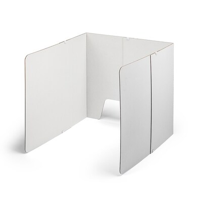 Classroom Products Foldable Cardboard Freestanding Privacy Shield, 23H x 25W, White, 10/Box (2310 WH)