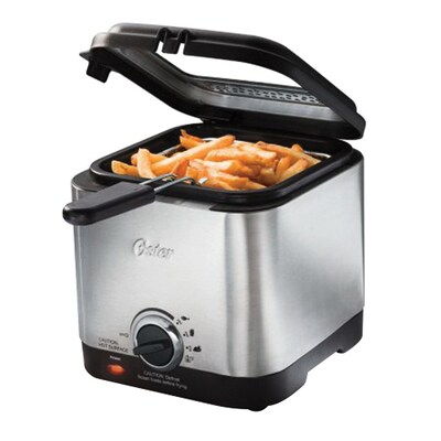 Oster® 1.5 L Compact Deep Fryer, 1000 W, Silver/Black (CKSTDF102SS)