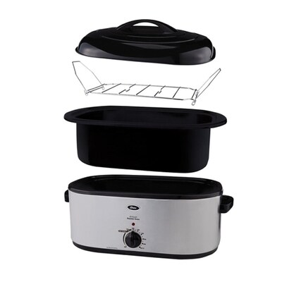 Oster® 22 qt Roaster Oven with Self-Basting Lid and Defrost Setting, Stainless Steel (CKSTRS23-SB-D)