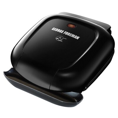 George Foreman® 2 Serving Basic Plate Electric Grill And Panini with Vertical Storage, Black(GR0040B)