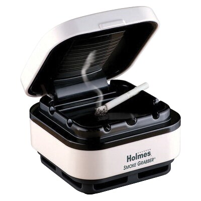 Holmes® Smoke Grabber® Ashtray and Odor Eliminator, White/Black (HAP75UC2)