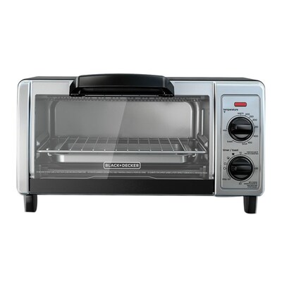 Black & Decker® Stainless Steel 4-Slice Countertop Toaster Oven, Black (TO1705SB)
