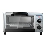 Black & Decker® Stainless Steel 4-Slice Countertop Toaster Oven, Black (TO1705SB)