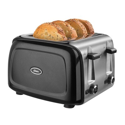 Oster® 4-Slice Extra-Wide Slot Toaster, Black Metallic (TSSTTRPMB4NP)