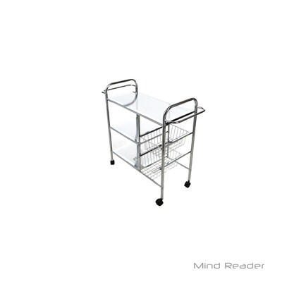 Mind Reader 6-Shelf Metal Mobile Kitchen Cart with Swivel Wheels, Silver (3CAR2BASK-SIL)