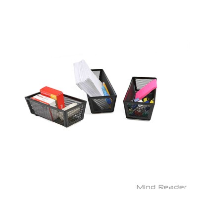 Mind Reader Thin 3 Piece Mesh Organizer, Black (3THINDR-BLK)