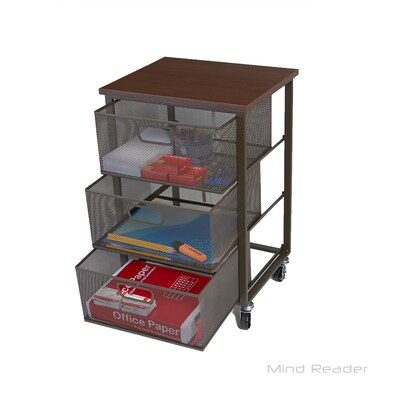 Mind Reader 4-Shelf Metal Mobile Utility Cart, Black (3TMESHC-BLK)