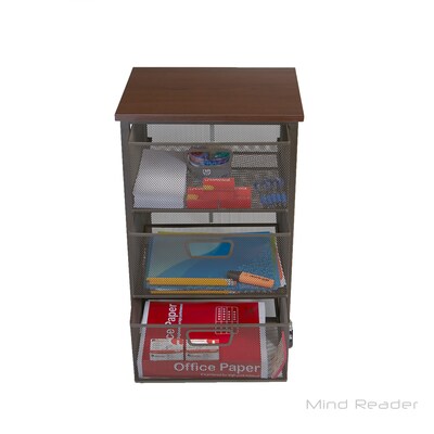 Mind Reader 4-Shelf Metal Mobile Utility Cart, Black (3TMESHC-BLK)