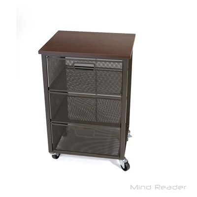 Mind Reader 4-Shelf Metal Mobile Utility Cart, Black (3TMESHC-BLK)