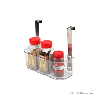 Mind Reader Acrylic Storage Shelf with Hooks, Clear (KITCHOOK-CLR)
