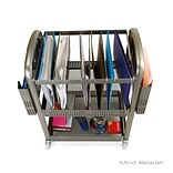 Mind Reader 2-Shelf Metal Mobile File Cart with Swivel Wheels, Silver (MFILEC-SIL)