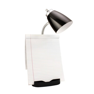 Limelights Incandescent Desk Lamp with USB Port, Black (LD1056-BLK)