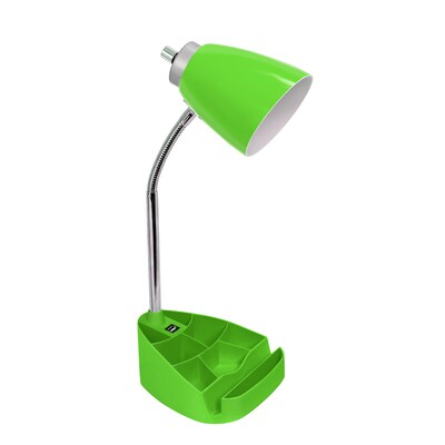 Limelights Incandescent Desk Lamp with USB Port, Green (LD1056-GRN)