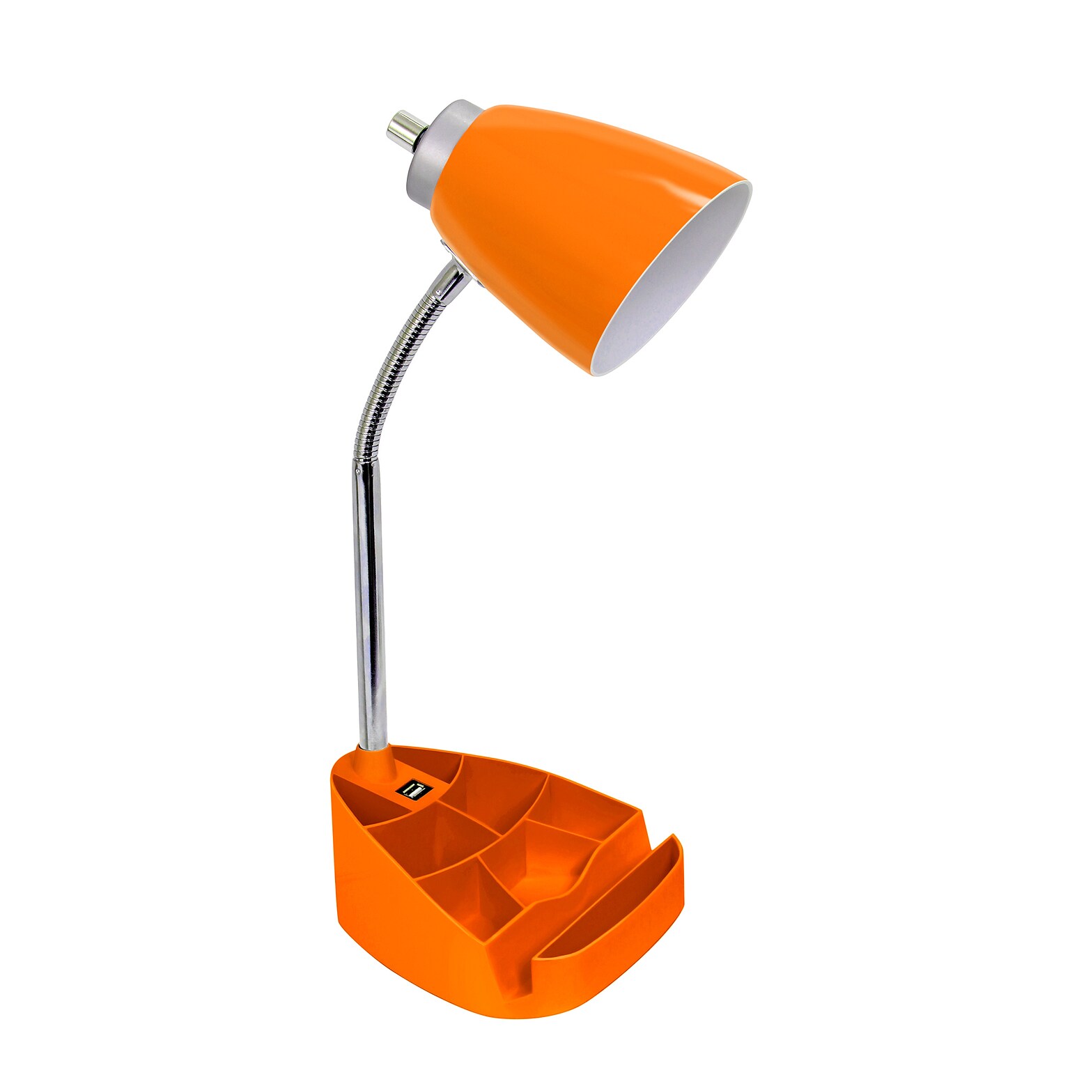 Limelights Incandescent Desk Lamp with USB Port, Orange (LD1056-ORG)