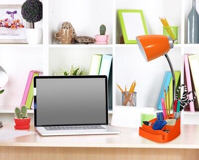 Limelights Incandescent Desk Lamp with USB Port, Orange (LD1056-ORG)
