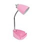 Limelights Incandescent Desk Lamp with USB Port, Pink (LD1056-PNK)