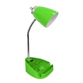 Limelights Incandescent Desk Lamp with Charging Outlet, Green (LD1057-GRN)