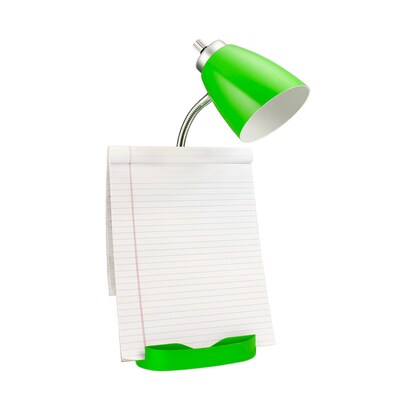 Limelights Incandescent Desk Lamp with Charging Outlet, Green (LD1057-GRN)