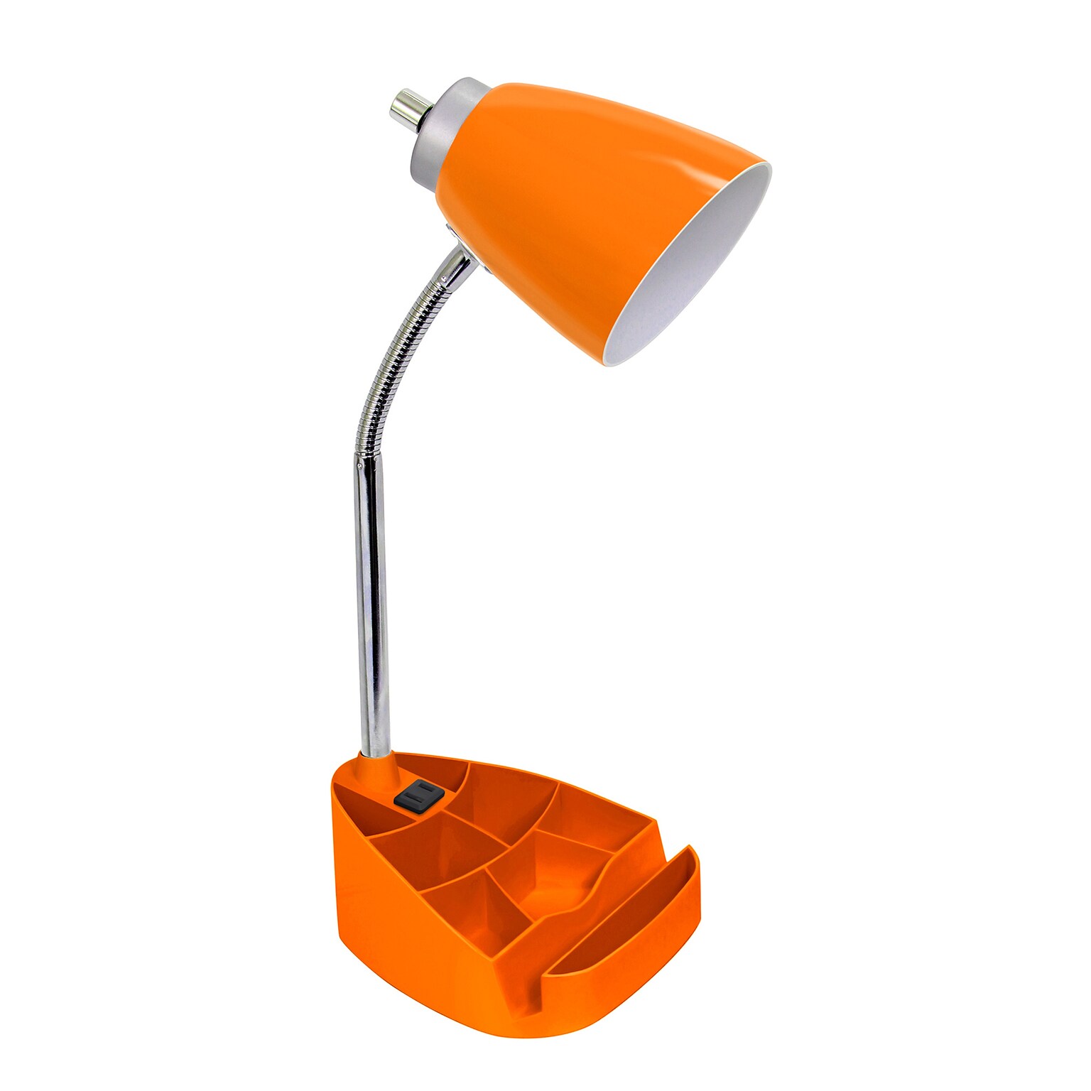 Limelights Incandescent Desk Lamp with Charging Outlet, Orange (LD1057-ORG)