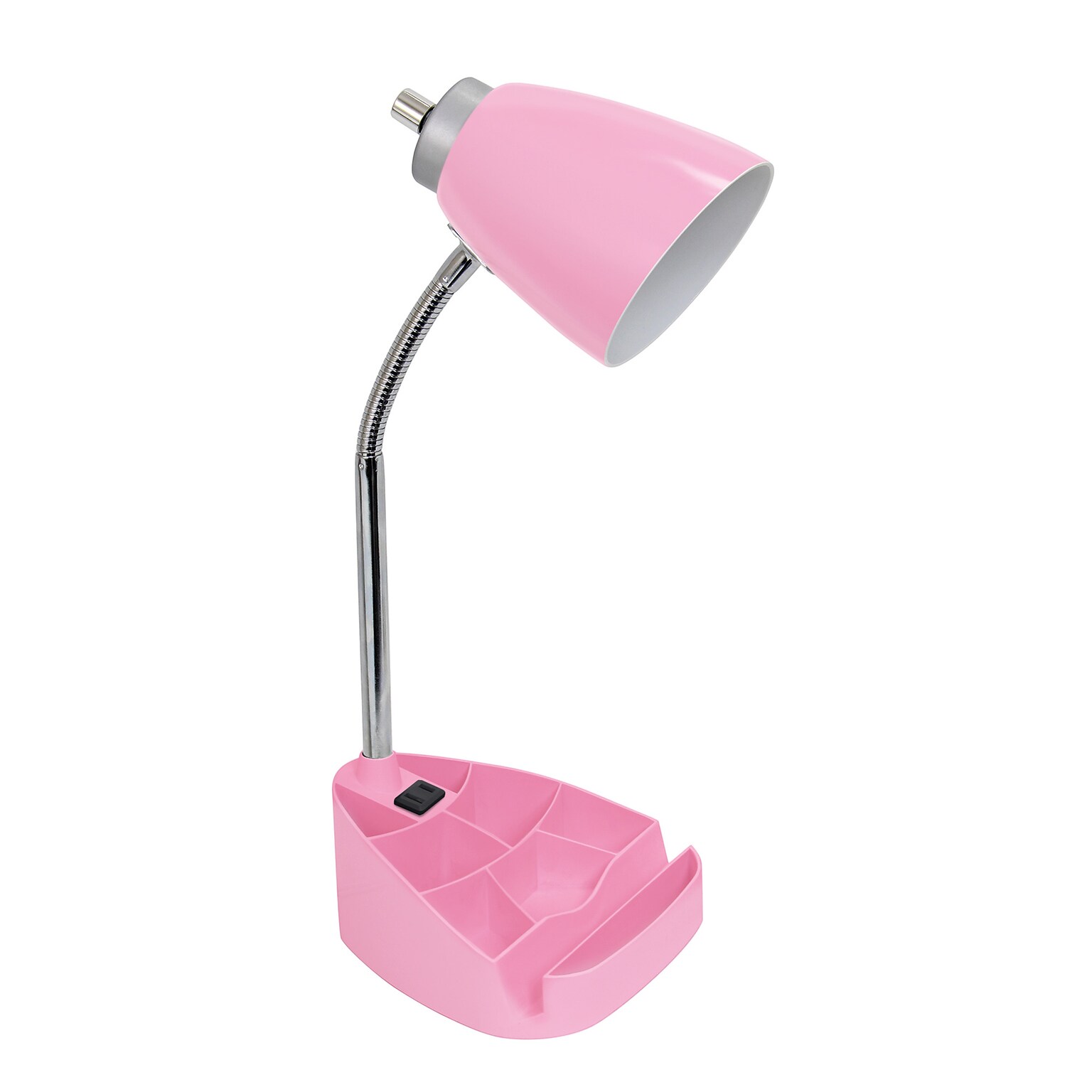 Limelights Incandescent Desk Lamp with Charging Outlet, Pink (LD1057-PNK)