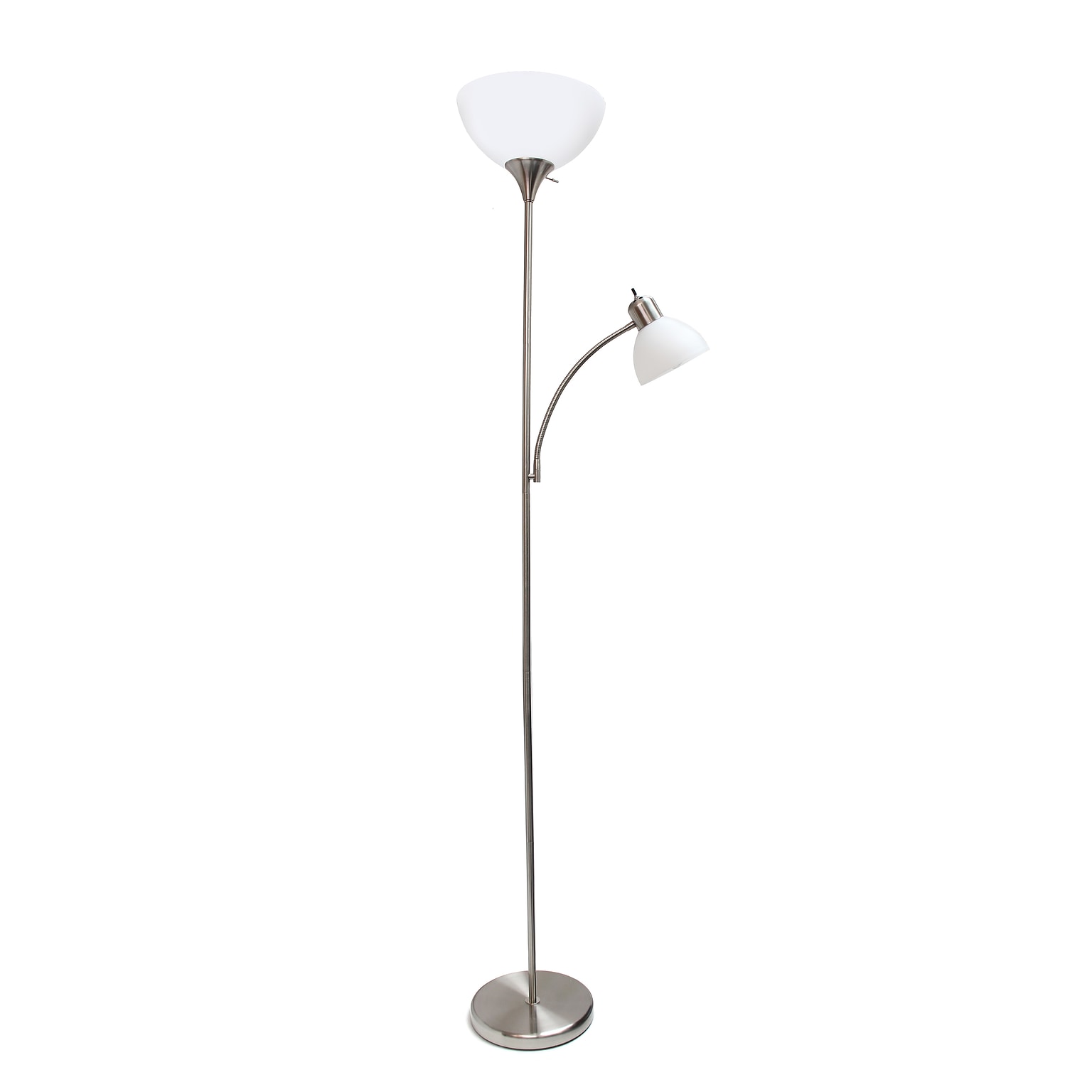 Simple Designs Incandescent Floor Lamp, Brushed Nickel