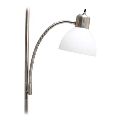 Simple Designs Incandescent Floor Lamp, Brushed Nickel