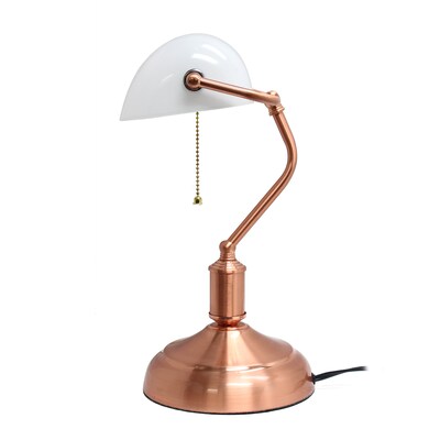 Limelights Incandescent Banker's Lamp, Rose Gold (LT3216-RGD)