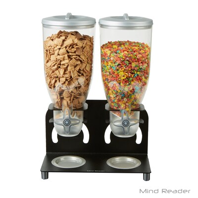 Mind Reader Metal Double Standing Cereal Dispenser, Black (KELL200-BLK)