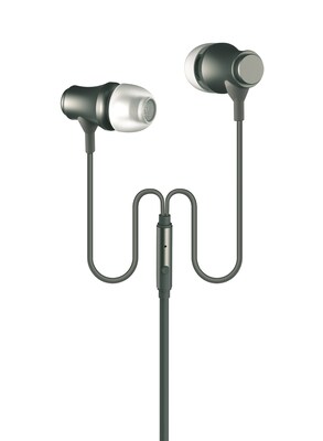 Metal Earbuds with Mic, 3.5mm Corded Stereo Earphones, iPhone iPod Samsung Galaxy HTC S6/7/8 ZTE LG, Black (OTEB-MTL-BK)