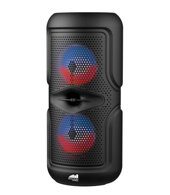 Naxa Portable Dual 4? Bluetooth Wireless Party Speakers with Disco Lights, Black (NDS4502)