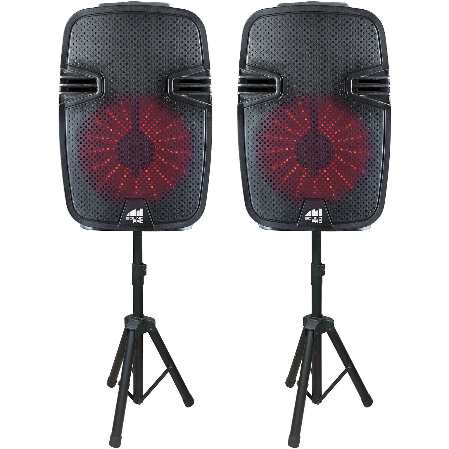 Naxa 8? High-Power Bluetooth True Wireless Sync NDS-8007D 2000W Party Speakers with Disco Light Combo, Black