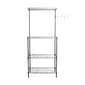 Mind Reader Alloy Collection 3 Tier Microwave Stand with Shelf and Hooks, Silver (MIC3T-SIL)