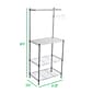 Mind Reader Alloy Collection 3 Tier Microwave Stand with Shelf and Hooks, Silver (MIC3T-SIL)