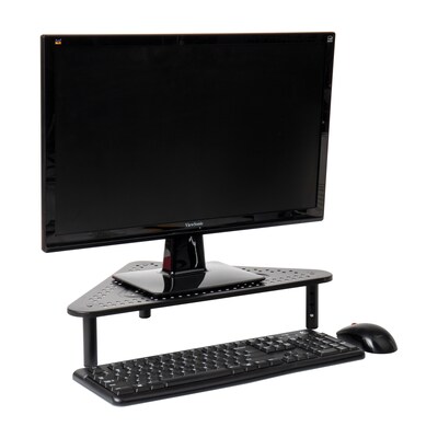 Mind Reader Elevate Collection Adjustable Metal Triangle Monitor Stand, Up to 19 Monitor, Black (TR