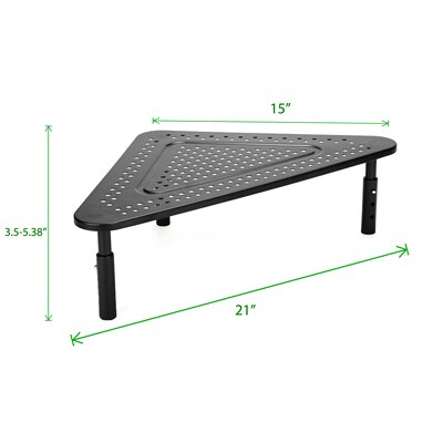 Mind Reader Elevate Collection Adjustable Metal Triangle Monitor Stand, Up to 19" Monitor, Black (TRISTAND-BLK)