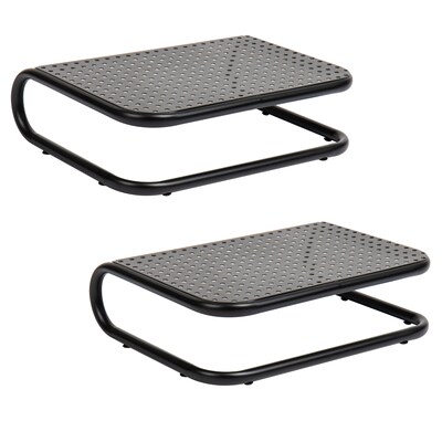 Mind Reader Metal Monitor Stand Riser, Cord Management for iMac/Printer/Laptop/PC, Holds 40 lbs., 2
