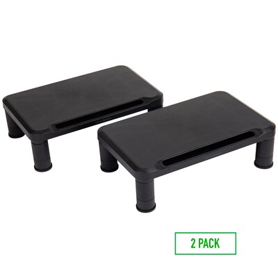 Mind Reader Anchor Collection Small Monitor Stand, Up to 19" Monitor, Black, 2/Pack (2SMPLMON-BLK)