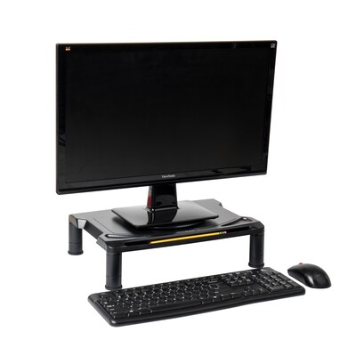 Mind Reader Rotative Extra Wide Adjustable Monitor Risers, Monitor Stand, Desk Organizer, Spinning Monitor, Black (MONSWIV-BLK)