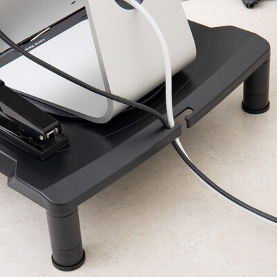 Mind Reader Rotative Extra Wide Adjustable Monitor Risers, Monitor Stand, Desk Organizer, Spinning Monitor, Black (MONSWIV-BLK)