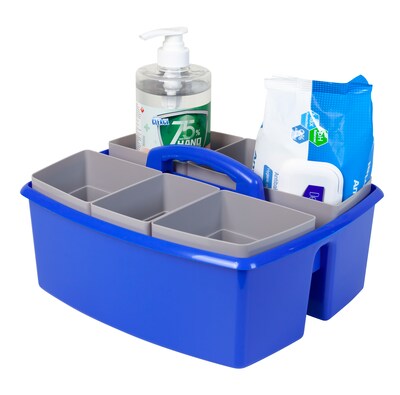 Storex Large Caddy with Sorting Cups, Blue, 2 Pack (00985U02C)
