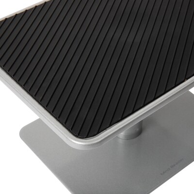 Mind Reader Table Top Monitor Riser, Metal Laptop Stand, Adjustable Riser, Silver with Black Top (MONRISE-BLK)