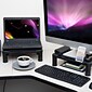 Mind Reader Small Monitor Stand, Durable Plastic Monitor Riser, for Computer Monitor, Laptop, 2/Pack, Black (2SMPLMON-BLK)