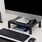 Mind Reader Rotative Extra Wide Adjustable Monitor Risers, Monitor Stand, Desk Organizer, Spinning Monitor, Black (MONSWIV-BLK)