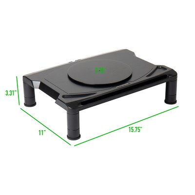 Mind Reader Rotative Extra Wide Adjustable Monitor Risers, Monitor Stand, Desk Organizer, Spinning Monitor, Black (MONSWIV-BLK)